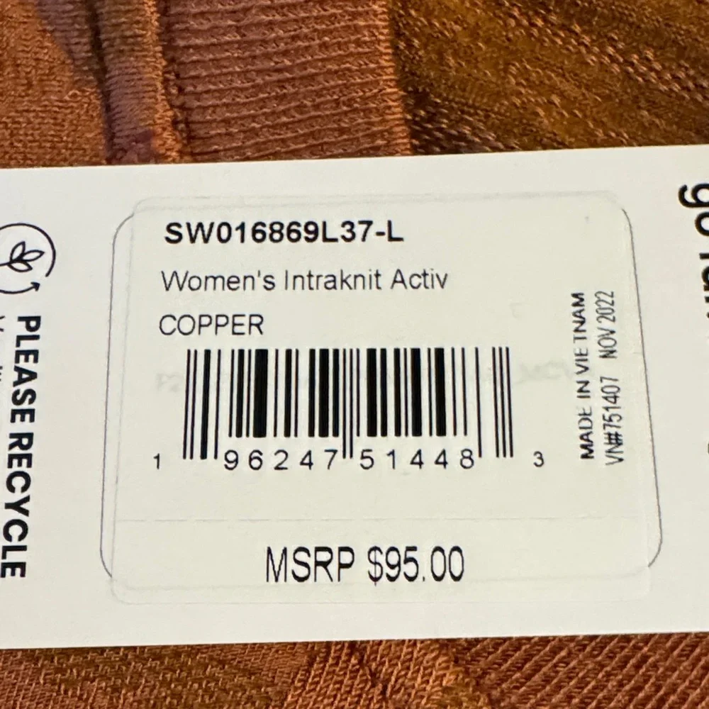 Smartwool Women's Intraknit Top in Copper NWT - Picture 3 of 5